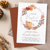 Terracotta Pompoen Waterverf Baby shower Kaart