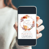 Terracotta Pompoen Waterverf Baby shower Kaart