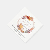 Terracotta Pompoen Waterverf Baby shower Servet (Hoek)