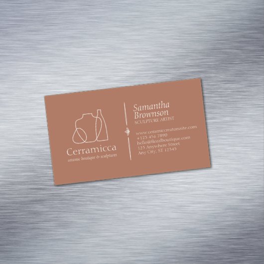 Terracotta porselein sculptuur vaas keramiek magnetisch visitekaartje (Voorbeeld)