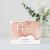 Terracotta Postponement Wedding Notice Briefkaart (Staand voorkant)