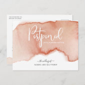 Terracotta Postponement Wedding Notice Briefkaart (Voorkant / Achterkant)