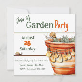 Terracotta Pot met Schattigee Slak in het Tuinfees Kaart (Voorkant)