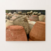 Terracotta potten op een display | Scicli, Sicilië Legpuzzel (Horizontaal)