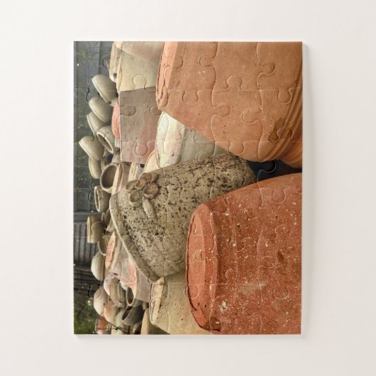 Terracotta potten op een display | Scicli, Sicilië Legpuzzel (Verticaal)