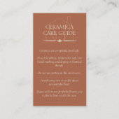 Terracotta Pottery Clay Ceramic Care Instructions Visitekaartje (Voorkant)