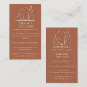 Terracotta Pottery Vase Ceramic Care Instructions Visitekaartje (Voorkant / Achterkant)