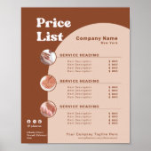 Terracotta Product Afbeelding Retro Boog Prijslijs Poster (Voorkant)