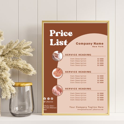 Terracotta Product Afbeelding Retro Boog Prijslijs Poster