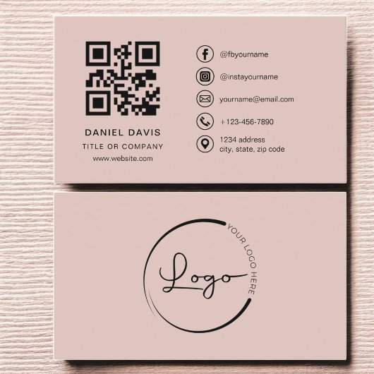 Terracotta Professional Company Logo QR-code Visitekaartje