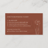 Terracotta Psychic Medium Flower and Hands Design Visitekaartje (Achterkant)