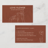 Terracotta Psychic Medium Flower and Hands Design Visitekaartje (Voorkant / Achterkant)