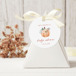 Terracotta Pumpkin Baby shower Favor Tags Bedankjes Labels