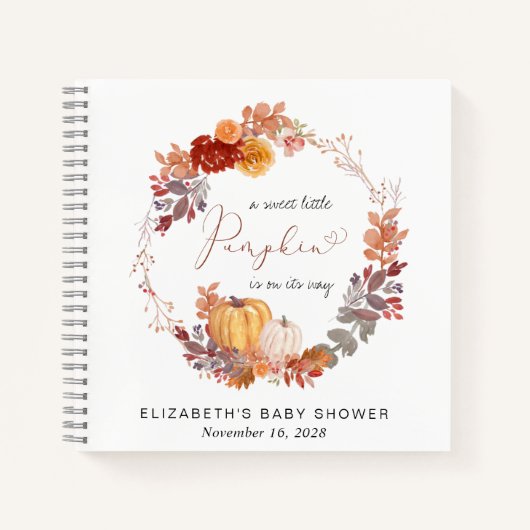 Terracotta Pumpkin Baby shower Gastenboek Notitieboek (Voorkant)