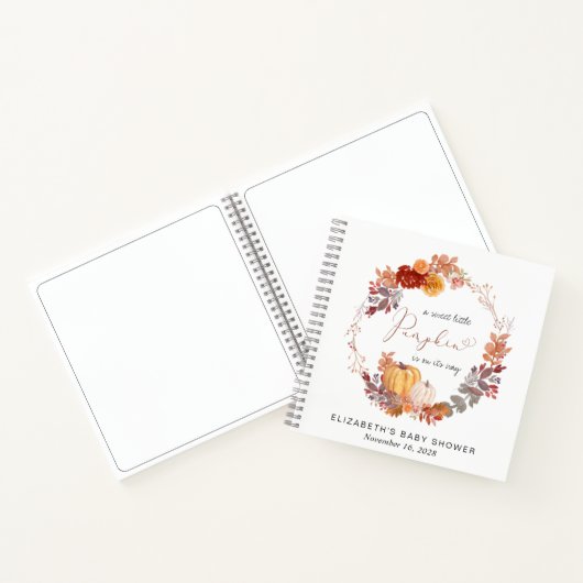 Terracotta Pumpkin Baby shower Gastenboek Notitieboek (Binnen)