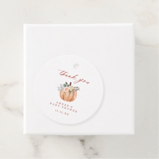 Terracotta Pumpkin Baby shower Hartelijk dank Bedankjes Labels (In situ)