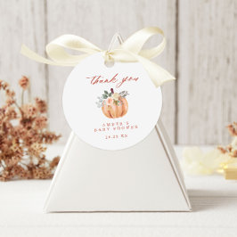 Terracotta Pumpkin Baby shower Hartelijk dank Bedankjes Labels