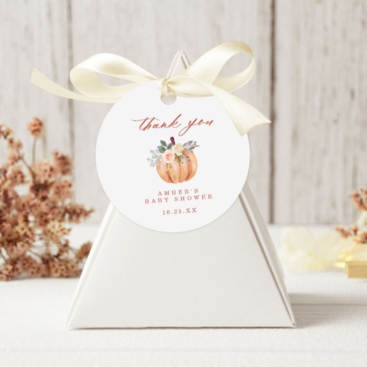 Terracotta Pumpkin Baby shower Hartelijk dank Bedankjes Labels