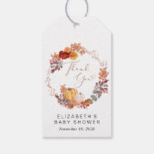 Terracotta Pumpkin Baby shower Hartelijk dank Cadeaulabel (Achterkant)