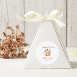 Terracotta Pumpkin Baby shower Hartelijk dank Ronde Sticker