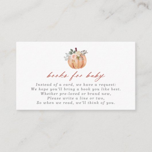 Terracotta Pumpkin en Rozen Books for Baby Informatiekaartje (Voorkant)