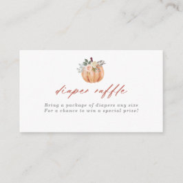 Terracotta Pumpkin en Rozen Diaper Raffle Informatiekaartje
