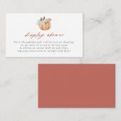 Terracotta Pumpkin en Rozen Display Shower Informatiekaartje (Voorkant / Achterkant)