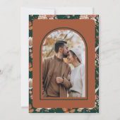 Terracotta Pumpkin Floral Emerald Green Wedding Save The Date (Achterkant)