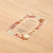 Terracotta Pumpkin Floral Wedding Acryl Uitnodigingen (Laagn)