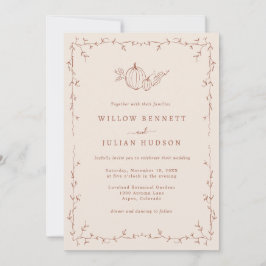 Terracotta Pumpkin Wedding Invitation Kaart