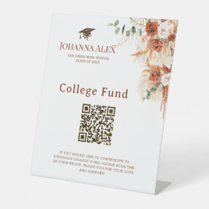 Terracotta QR Afstuderen College fondsbord Reclamebord Met Voetstuk