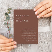 Terracotta QR-code All In One Moderne Chic Bruilof Uitnodiging Briefkaart