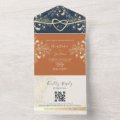 Terracotta QR Code Bruiloft All In One Uitnodiging (Binnen)