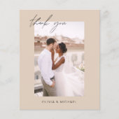 Terracotta QR code bruiloft dank u fotokaart (Voorkant)