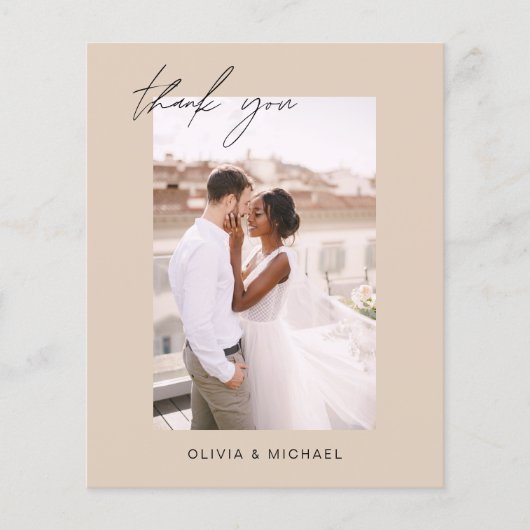 Terracotta QR code bruiloft dank u fotokaart (Voorkant)