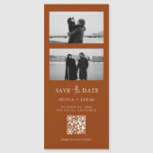 Terracotta QR Code Fotostrip Magnetische bruiloft (Voorkant)