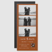 Terracotta QR Code Fotostrip Magnetische bruiloft (Voorkant / Achterkant)