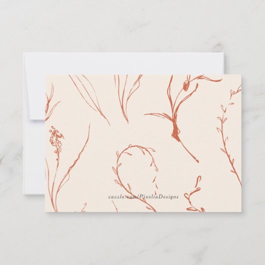 Terracotta QR-code Modern Arch Wedding online RSVP Kaartje (Achterkant)