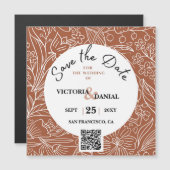 Terracotta QR Code Modern Chic Minimalist Weddensc (Voorkant / Achterkant)