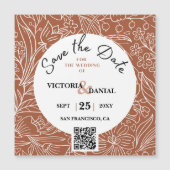 Terracotta QR Code Modern Chic Minimalist Weddensc (Voorkant)