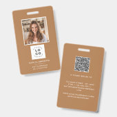 Terracotta QR code modern minimal foto abstract Badge (Voor- en achterkant)
