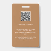 Terracotta QR code modern minimal foto abstract Badge (Achterkant)