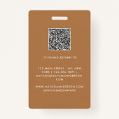 Terracotta QR code modern minimal foto abstract Badge (Achterkant)