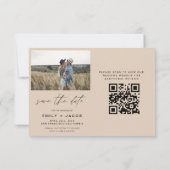 Terracotta QR Code Modern Sla de datum op 4 Foto Save The Date (Achterkant)