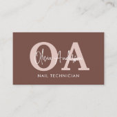 Terracotta QR Code Nail Specialist Artiest Visitekaartje (Voorkant)