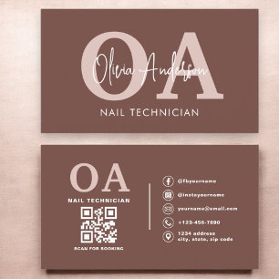 Terracotta QR Code Nail Specialist Artiest Visitekaartje