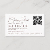 Terracotta QR Code Scannable Professioneel Modern Visitekaartje (Achterkant)