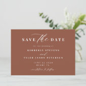 Terracotta QR code simple elegant wedding  Save The Date (Staand voorkant)