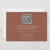 Terracotta QR code simple elegant wedding  Save The Date (Achterkant)