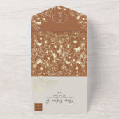 Terracotta QR Code Wedding All In One Uitnodiging (Buitenkant)